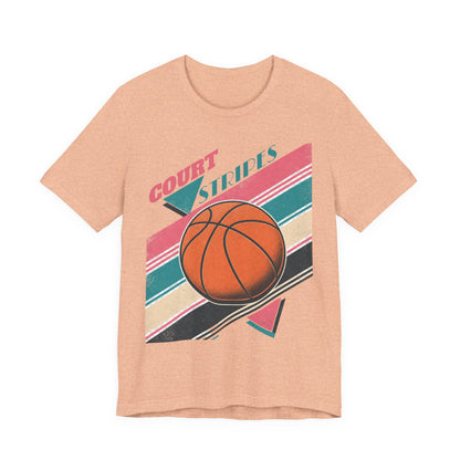 Court Stripes Retro Basketball T-Shirt | Vintage Tee | Perfect Gift for Hoopers