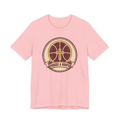 Praise & Hoops Basketball T-Shirt | Faith Cross Tee | Perfect Gift for Ballers