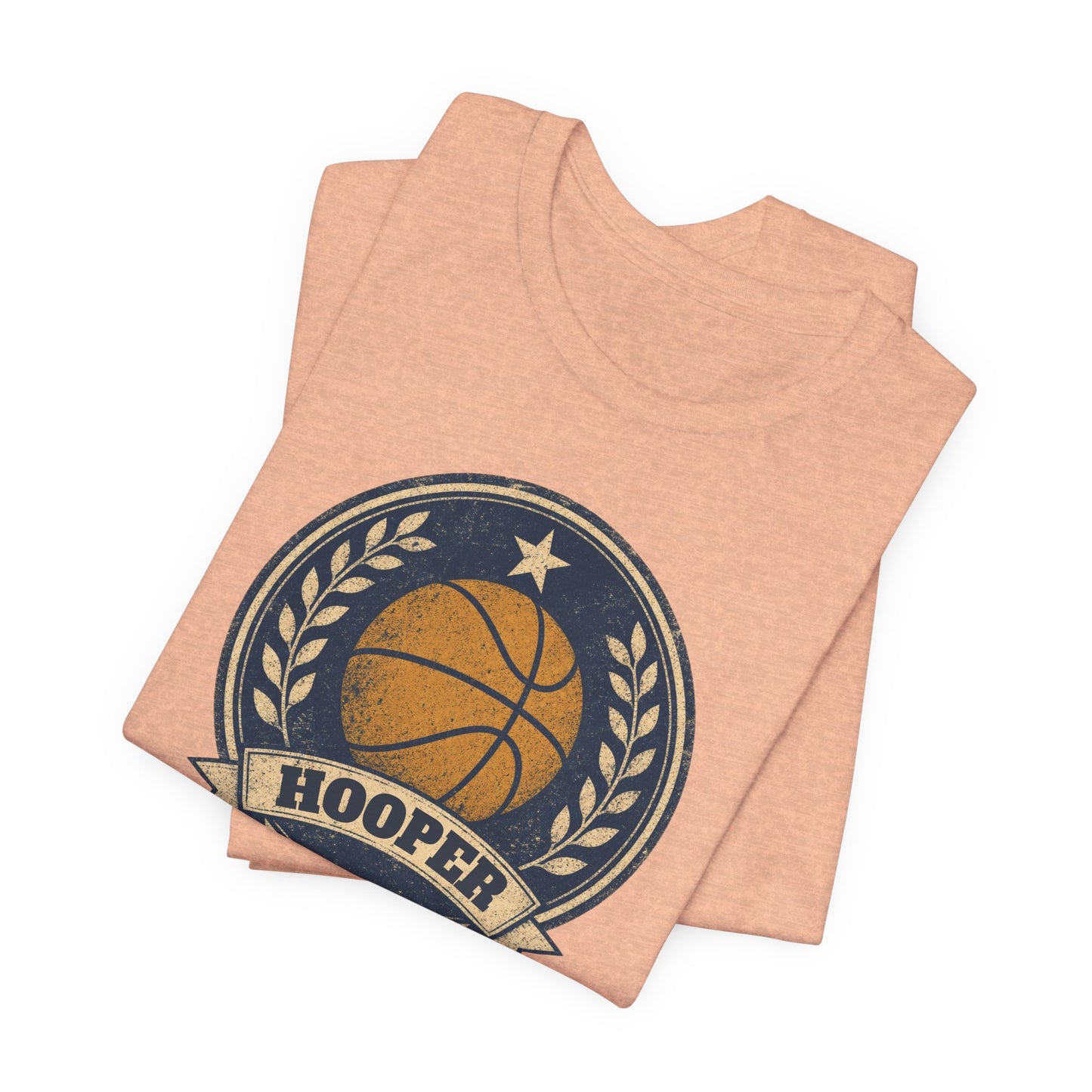 Hooper Vintage Badge Basketball T-Shirt | Retro Gold Star Tee | Perfect Gift for Ballers