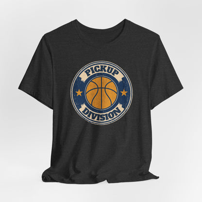 Pickup Division Retro Basketball T-Shirt | Vintage Badge Tee | Perfect Gift for Hoopers