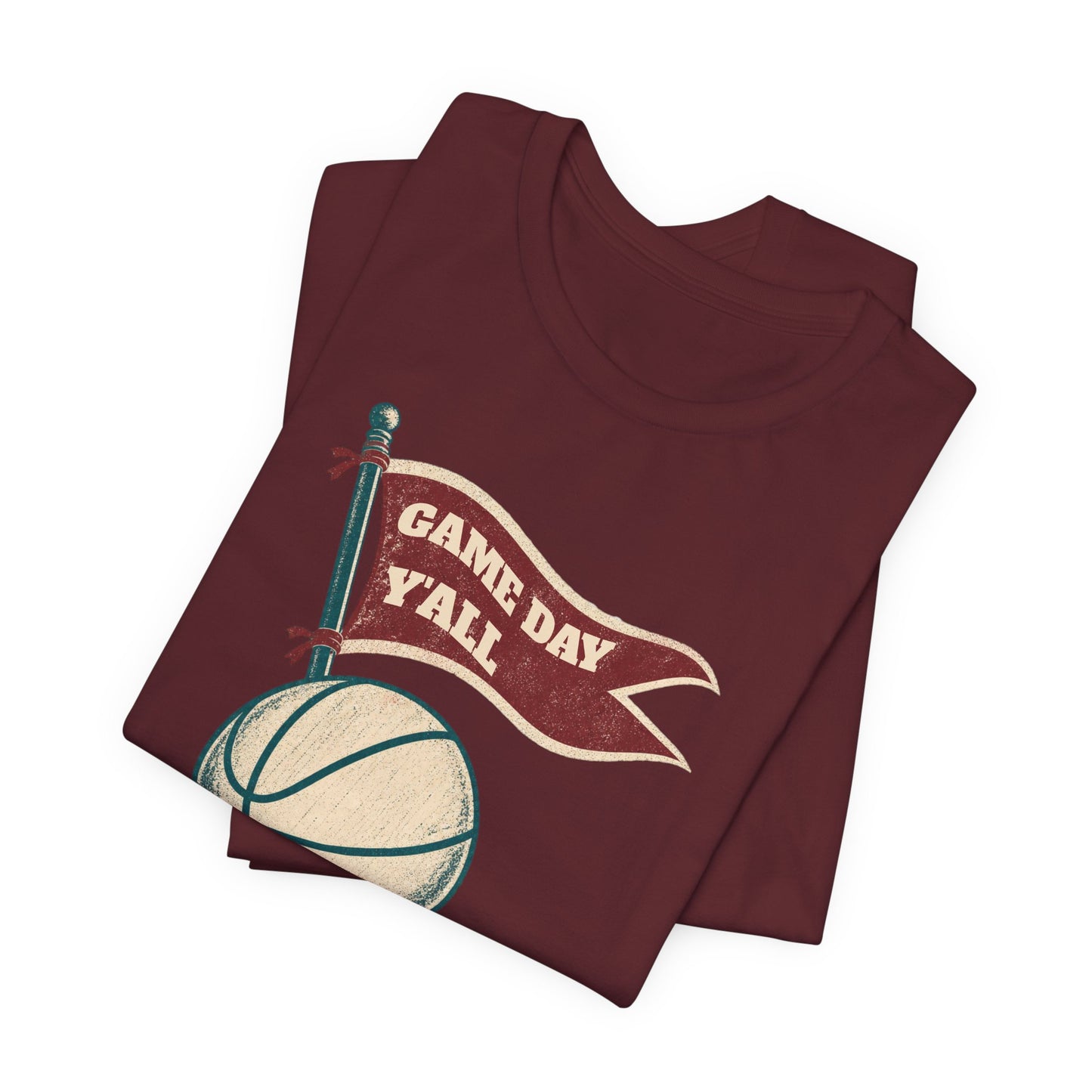 Game Day Y'all Basketball T-Shirt | Vintage Flag Tee | Perfect Gift for Hoopers