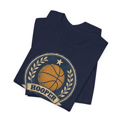 Hooper Vintage Badge Basketball T-Shirt | Retro Gold Star Tee | Perfect Gift for Ballers