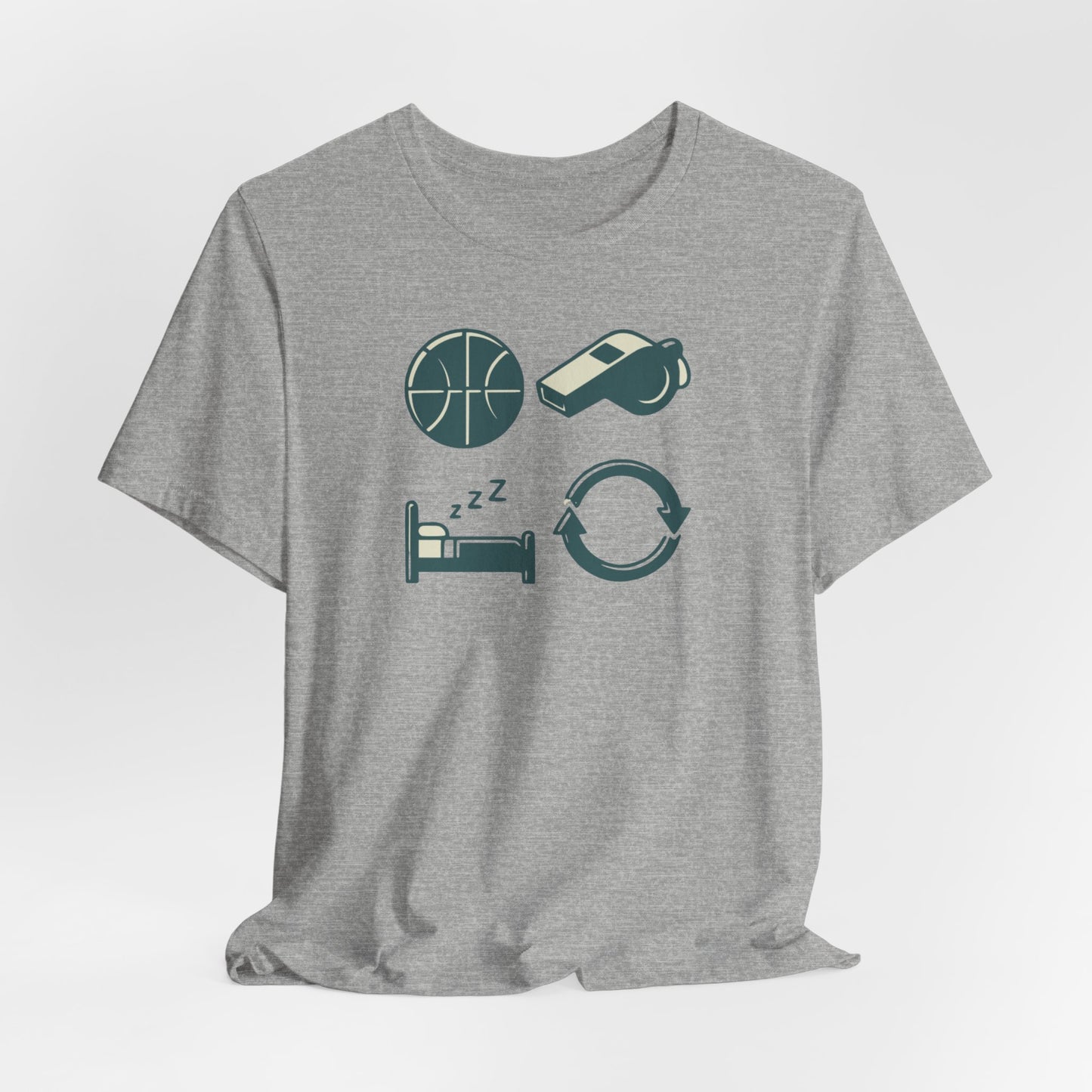 Coach Sleep Repeat Basketball T-Shirt | Hooper's Cycle Tee | Perfect Gift