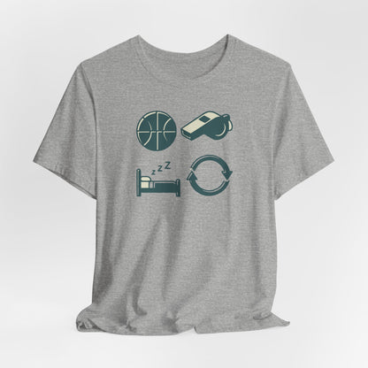 Coach Sleep Repeat Basketball T-Shirt | Hooper's Cycle Tee | Perfect Gift