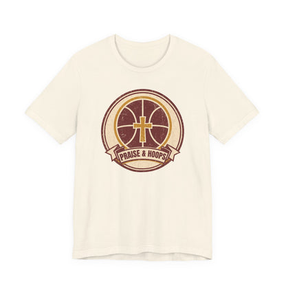 Praise & Hoops Basketball T-Shirt | Faith Cross Tee | Perfect Gift for Ballers