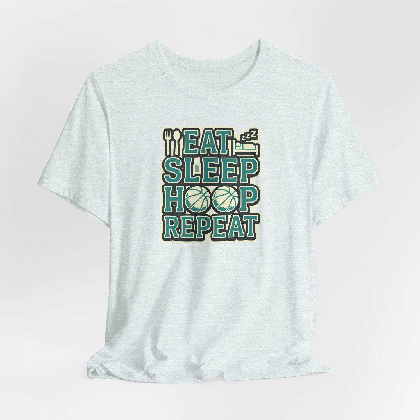 Eat Sleep Hoop Repeat Basketball T-Shirt | Witziger Hooper Tee | Perfektes Geschenk