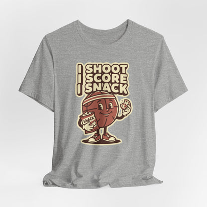 I Shoot I Score I Snack Basketball T-Shirt | Funny Hooper Tee | Gift for Ballers