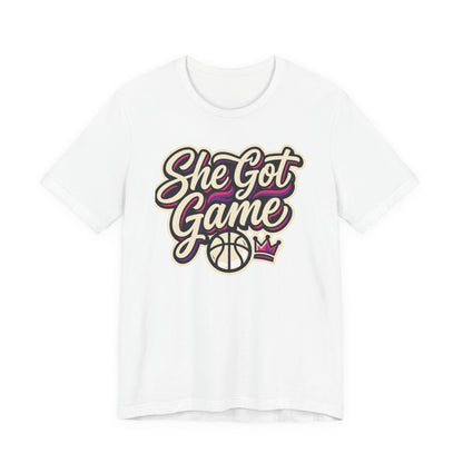 She Got Game Basketball T-Shirt | Women's Hoops Tee | Perfect Gift for Female Players