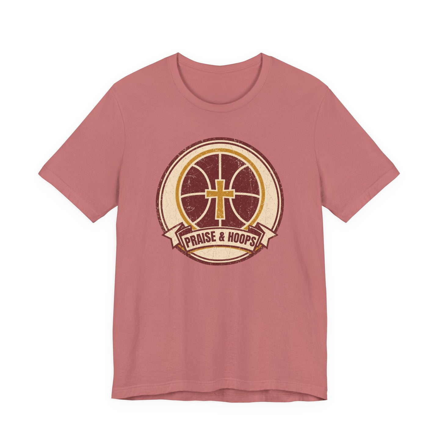 Praise & Hoops Basketball T-Shirt | Faith Cross Tee | Perfect Gift for Ballers