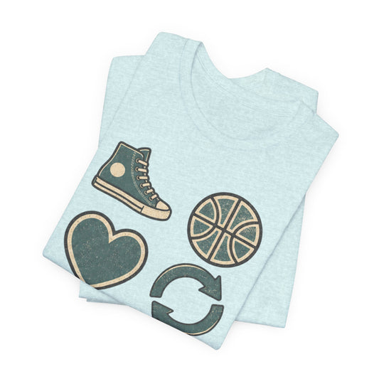 Live Hoop Repeat Basketball T-Shirt | Vintage Hooper Tee | Perfect Gift for Court Players