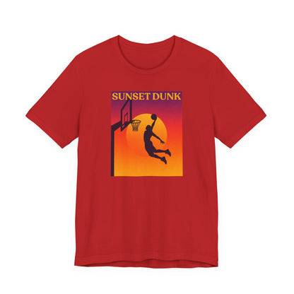 Sunset Dunk Basketball T-Shirt | Retro Silhouette Tee | Perfect Gift for Hoopers