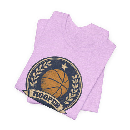 Hooper Vintage Badge Basketball T-Shirt | Retro Gold Star Tee | Perfect Gift for Ballers