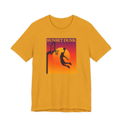 Sunset Dunk Basketball T-Shirt | Retro Silhouette Tee | Perfect Gift for Hoopers