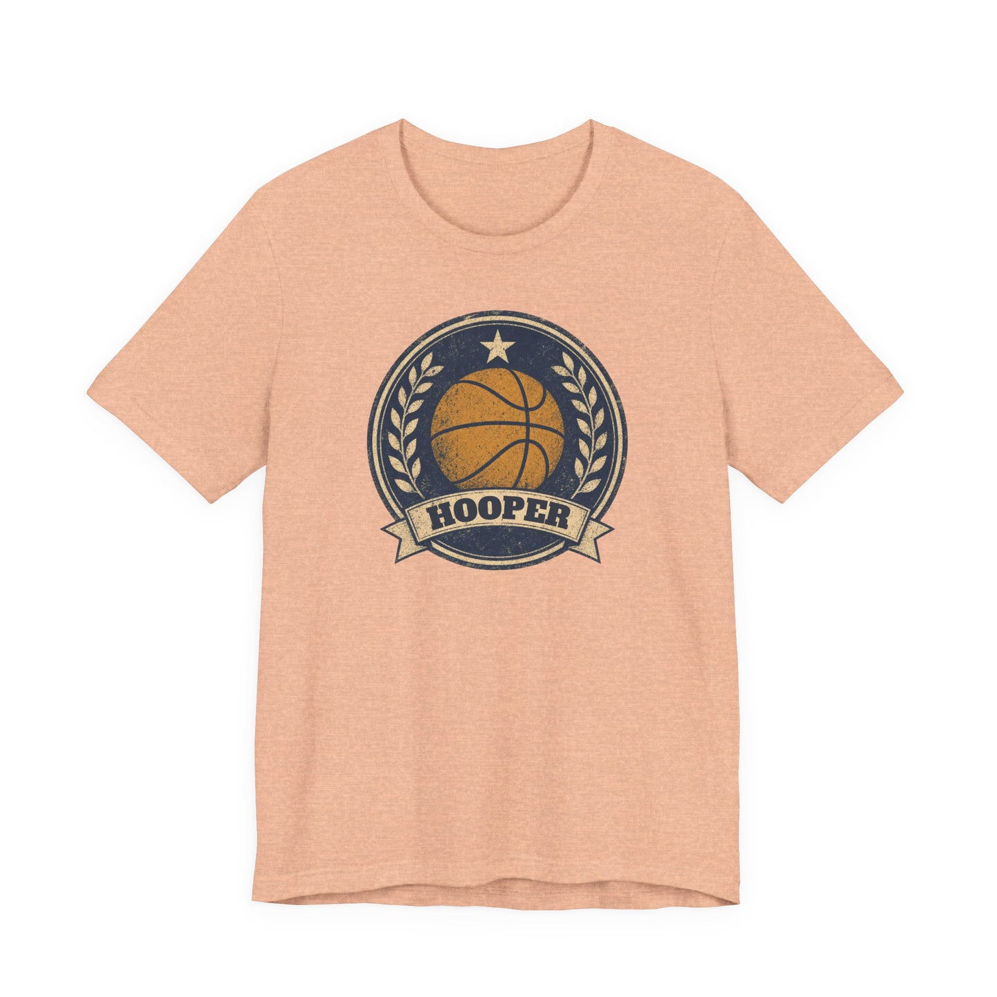 Hooper Vintage Badge Basketball T-Shirt | Retro Gold Star Tee | Perfect Gift for Ballers