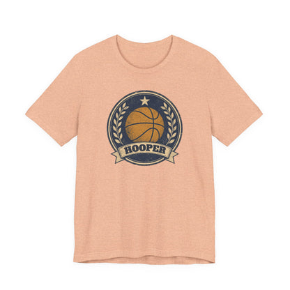 Hooper Vintage Badge Basketball T-Shirt | Retro Gold Star Tee | Perfect Gift for Ballers