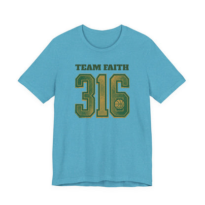 Team Faith 316 Basketball T-Shirt | Vintage Green Gold Tee | Perfect Gift for Hoopers