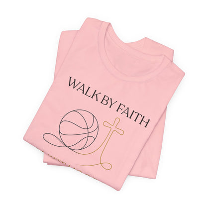Walk by Faith Quiet Hoops Basketball T-Shirt | Spiritual Tee | Perfect Gift for Hoopers