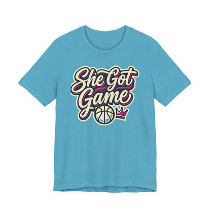 She Got Game Basketball T-Shirt | Women's Hoops Tee | Perfect Gift for Female Players