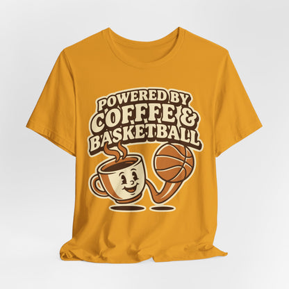 Powered by Coffee & Basketball T-Shirt | Funny Hooper Tee | Perfect Gift