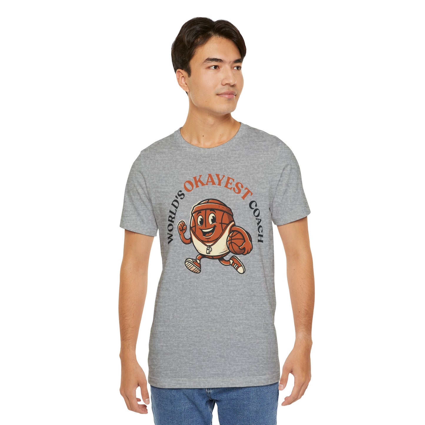World's Okayest Coach Basketball T-Shirt | Funny Hooper Tee | Gift for Coaches