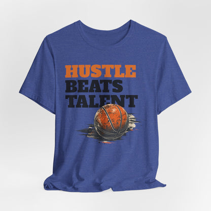 Hustle Beats Talent Basketball T-Shirt | Motivational Hooper Tee | Perfect Gift for Ballers
