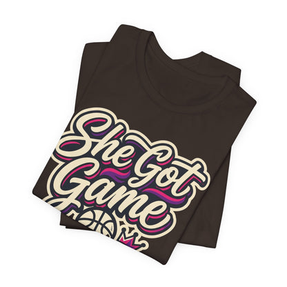 She Got Game Basketball T-Shirt | Women's Hoops Tee | Perfect Gift for Female Players