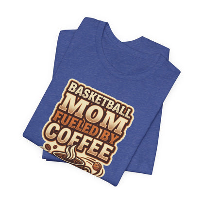 Basketball Mom Fueled by Coffee T-Shirt | Hooper Mom Tee | Perfect Gift for Sports Moms