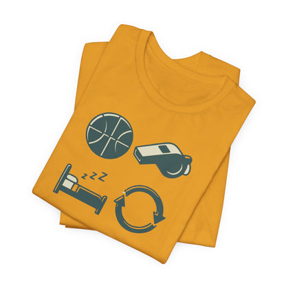 Coach Sleep Repeat Basketball T-Shirt | Hooper's Cycle Tee | Perfect Gift