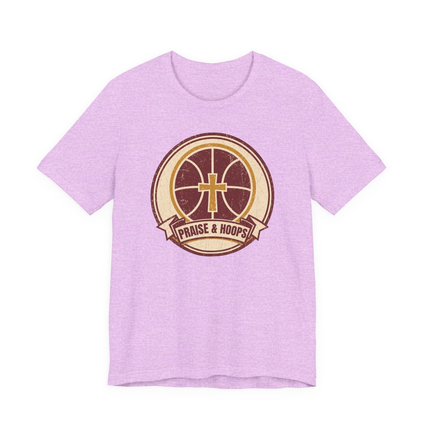 Praise & Hoops Basketball T-Shirt | Faith Cross Tee | Perfect Gift for Ballers