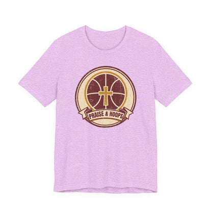Praise & Hoops Basketball T-Shirt | Faith Cross Tee | Perfect Gift for Ballers
