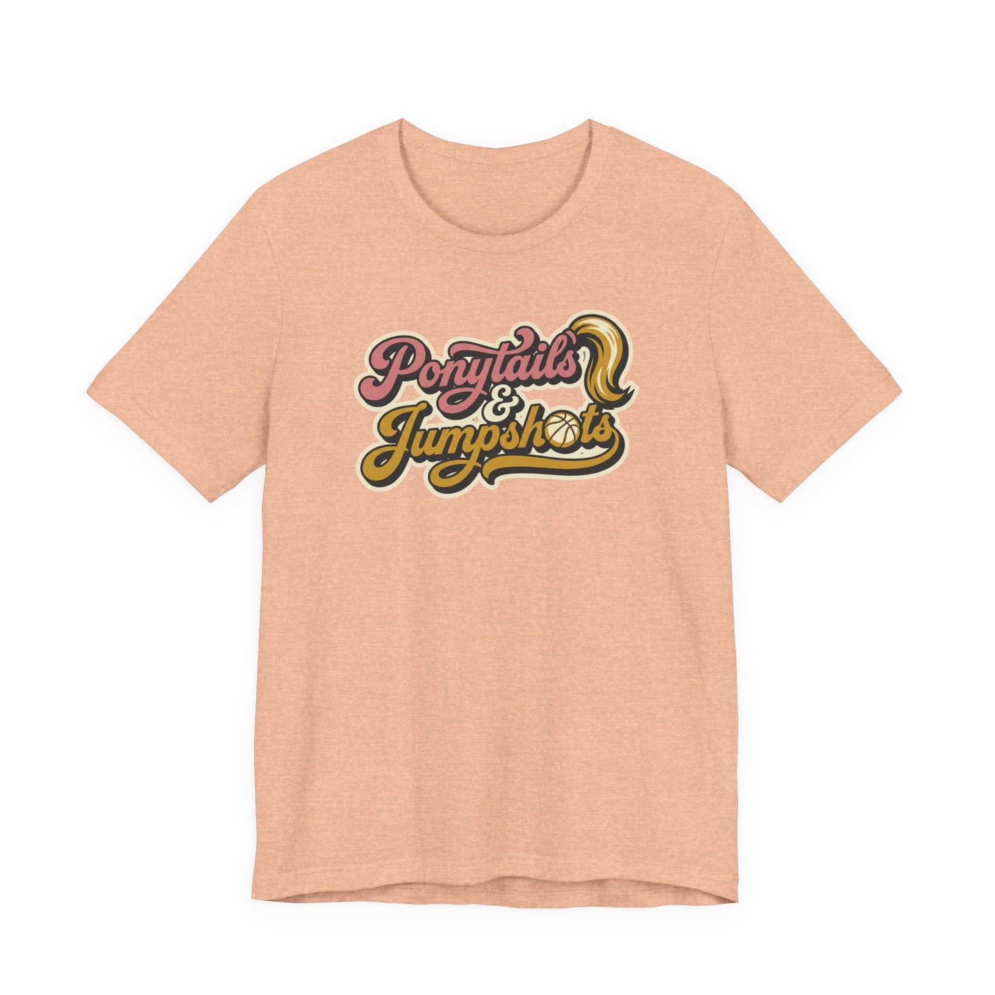 Ponytails & Jumpshots Basketball T-Shirt | Women's Hooper Tee | Perfect Gift for Female Ball Players