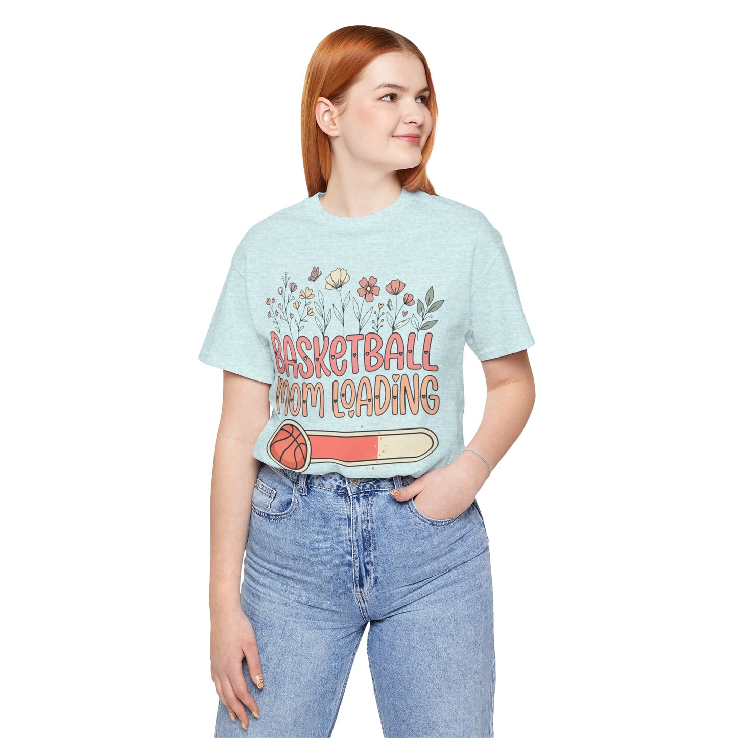 Basketball Mom Loading Floral T-Shirt | Mom Life Tee | Perfektes Geschenk für Hooper-Mütter