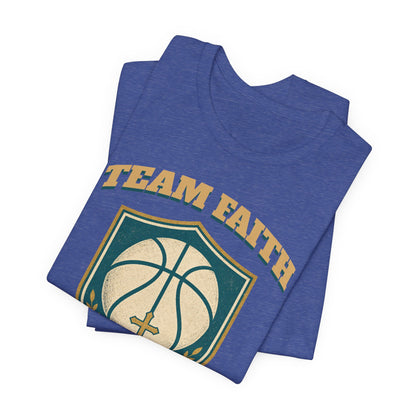 Team Faith Basketball T-Shirt | Cross & Hoops Tee | Spiritual Hoopers Gift