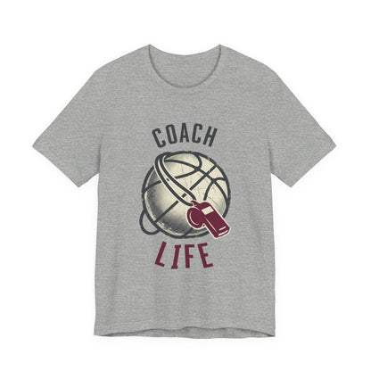 Coach Life Basketball T-Shirt | Whistle & Ball Tee | Perfect Gift for Coaches