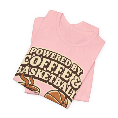 Powered by Coffee & Basketball T-Shirt | Funny Hooper Tee | Perfect Gift