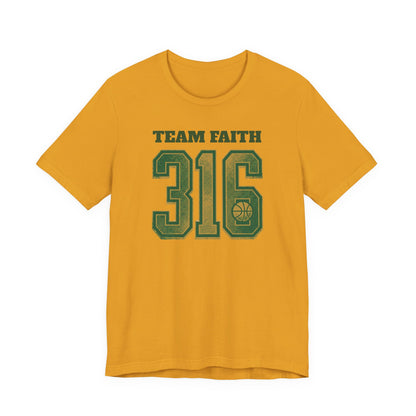 Team Faith 316 Basketball T-Shirt | Vintage Green Gold Tee | Perfect Gift for Hoopers