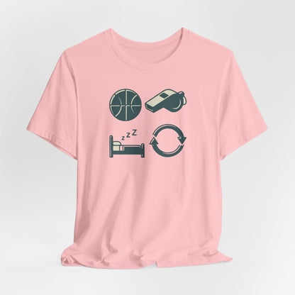 Coach Sleep Repeat Basketball T-Shirt | Hooper's Cycle Tee | Perfect Gift