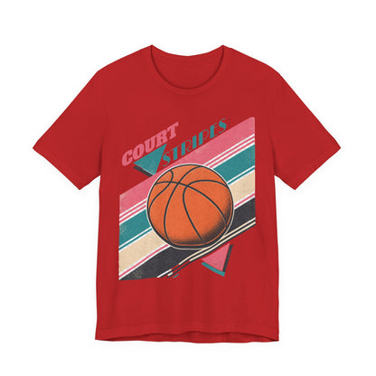 Court Stripes Retro Basketball T-Shirt | Vintage Tee | Perfect Gift for Hoopers