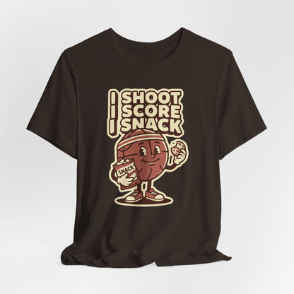 I Shoot I Score I Snack Basketball T-Shirt | Funny Hooper Tee | Gift for Ballers