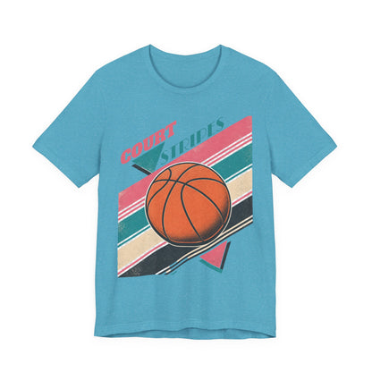 Court Stripes Retro Basketball T-Shirt | Vintage Tee | Perfect Gift for Hoopers