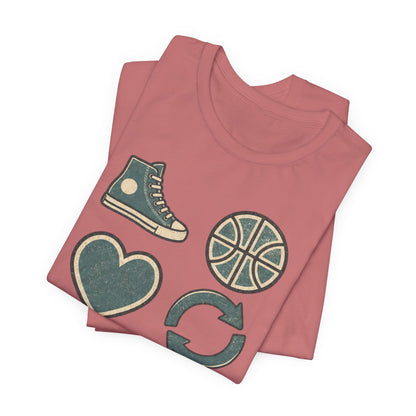 Live Hoop Repeat Basketball T-Shirt | Vintage Hooper Tee | Perfect Gift for Court Players