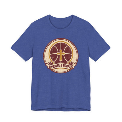 Praise & Hoops Basketball T-Shirt | Faith Cross Tee | Perfect Gift for Ballers