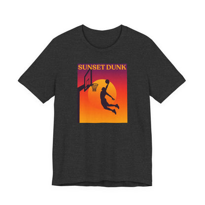 Sunset Dunk Basketball T-Shirt | Retro Silhouette Tee | Perfect Gift for Hoopers