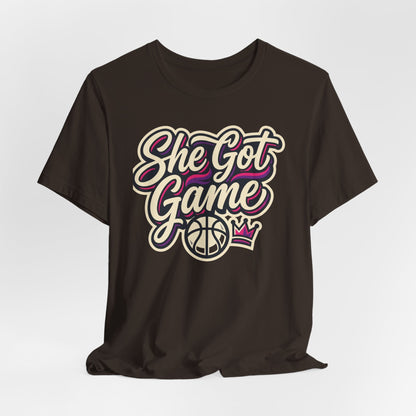 She Got Game Basketball T-Shirt | Women's Hoops Tee | Perfect Gift for Female Players
