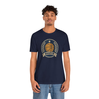 Hooper Vintage Badge Basketball T-Shirt | Retro Gold Star Tee | Perfect Gift for Ballers