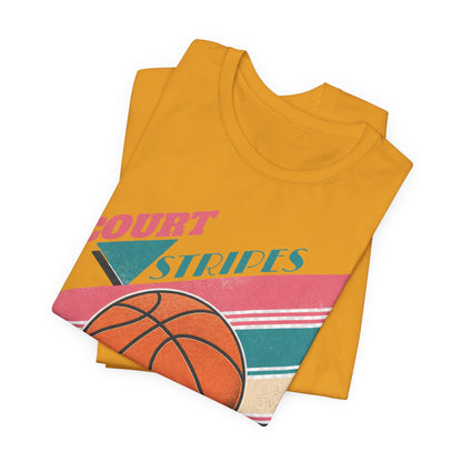 Court Stripes Retro Basketball T-Shirt | Vintage Tee | Perfect Gift for Hoopers