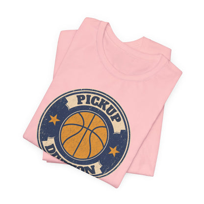Pickup Division Retro Basketball T-Shirt | Vintage Badge Tee | Perfect Gift for Hoopers
