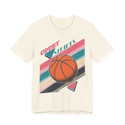 Court Stripes Retro Basketball T-Shirt | Vintage Tee | Perfect Gift for Hoopers