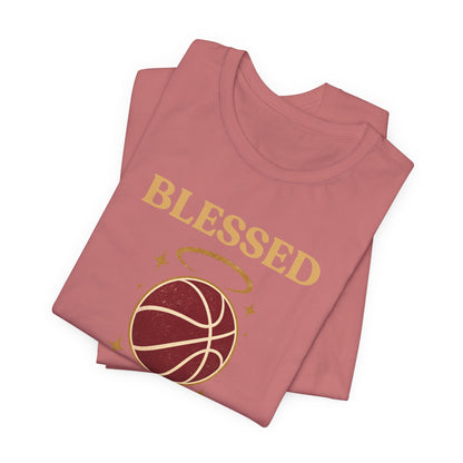 Blessed and Balling Basketball T-Shirt | Faith Halo Tee | Perfect Gift for Hoopers