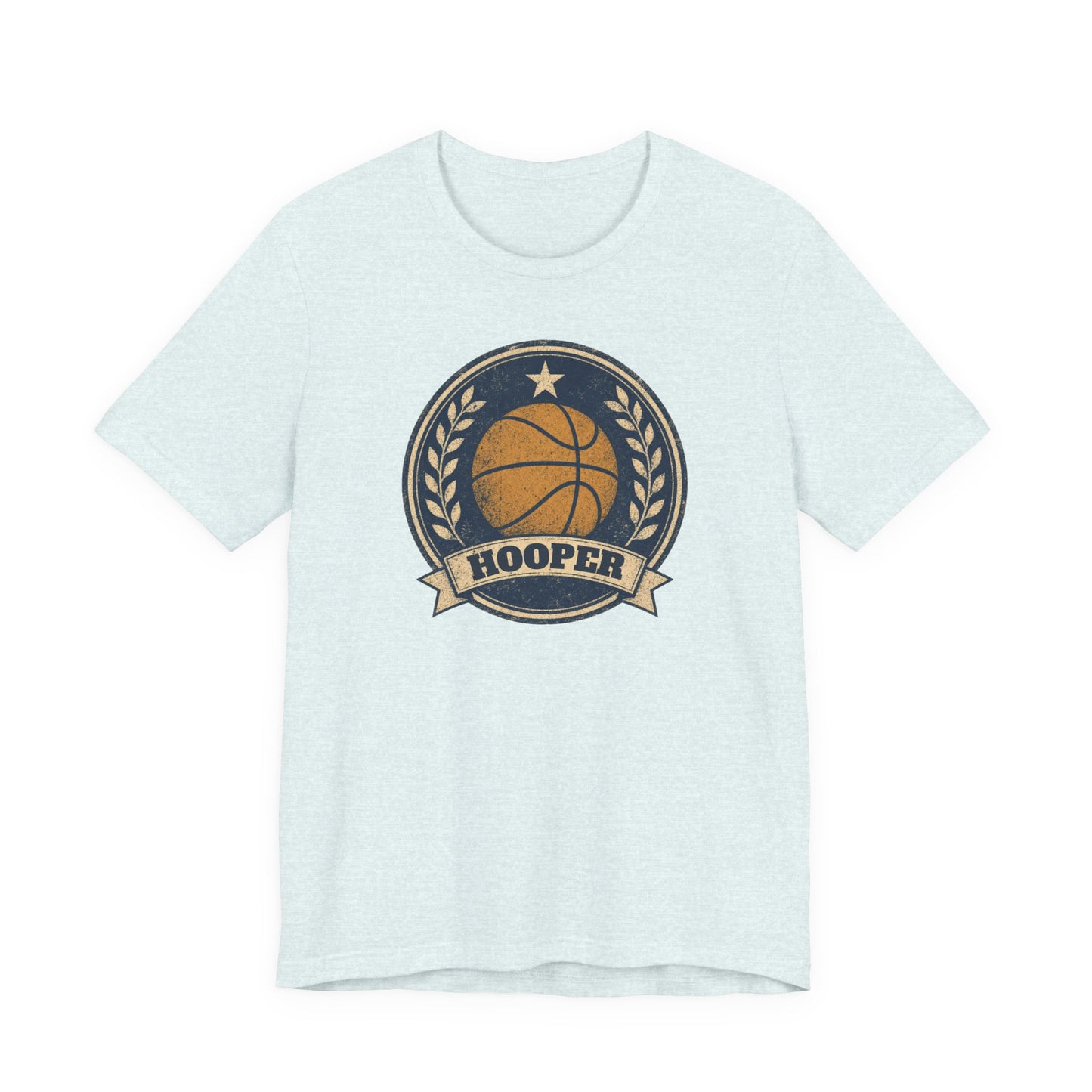 Hooper Vintage Badge Basketball T-Shirt | Retro Gold Star Tee | Perfect Gift for Ballers